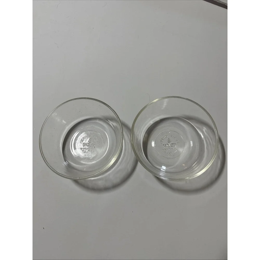 Vintage Anchor Hocking 10 Oz. Fire King Ovenware Glass Bowls Set Of 2 #428 EUC